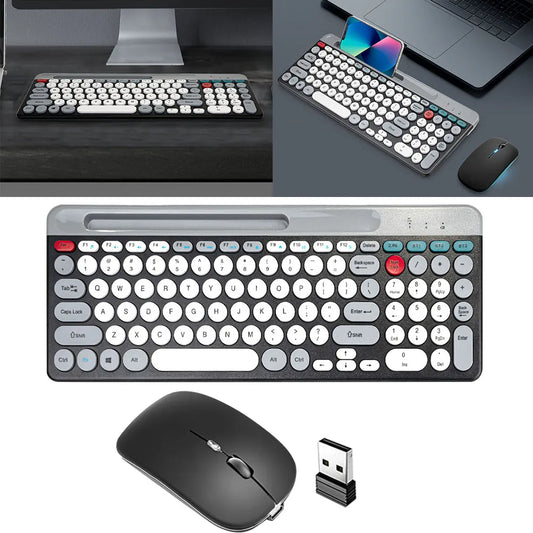 2.4GHz + Bluetooth Dual-Mode Keyboard & Mouse Combo – Multi-Device Wireless Set Compatible with iOS, Android, Windows & Mac