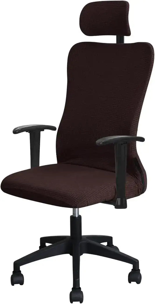 Water-Repellent Ergonomic Office Chair Cover Set with Headrest – Stretch Slipcover for Executive Computer Seat