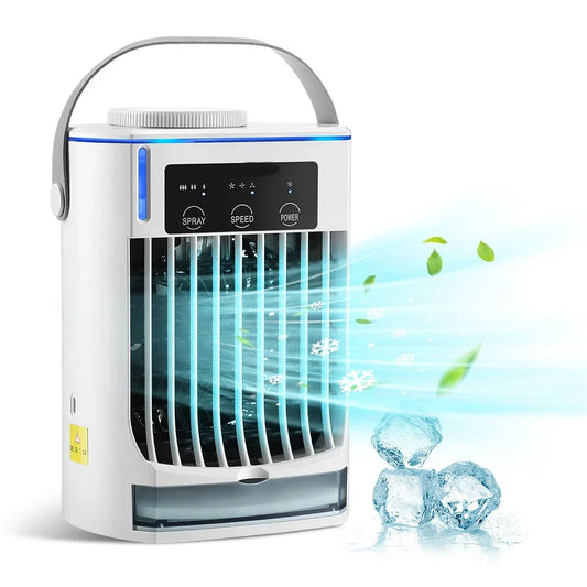 Portable Misting Fan & Air Cooler with 500 ml Water Tank — Quiet Mist Spray Fan for Home, Room, Car, Office