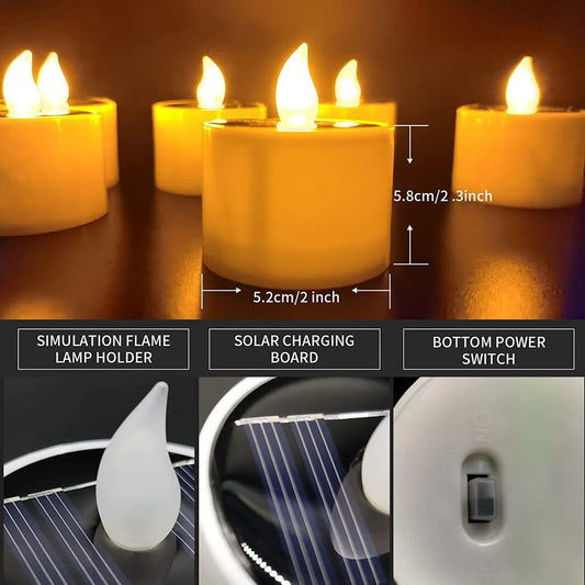 Flameless LED Candle Lights – Warm White Creative Wishing Tea Lamps for Halloween, Wedding & Christmas 🎃🕯️