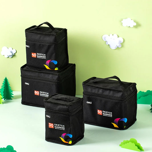 Deli Art Markers Set – 40/60/80 Dual-Tip Coloring Marker Pens & Highlighters