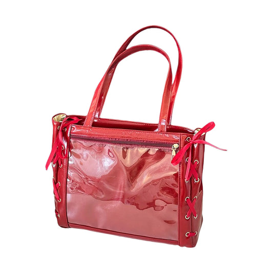 Bow-Ribbon Large Capacity Ita-Bag Shoulder Bag – PU Leather Japanese Kawaii Style