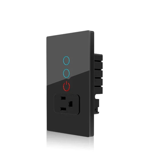 Melery Mexico Plug WiFi Smart Socket – Tuya App Intelligent US Wall Outlet with Touch Glass Panel, Alexa & Google Home Compatible