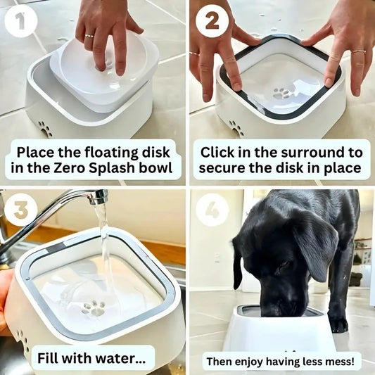 Spill-Proof Pet Water Bowl – Floating Filter, Non-Slip Base, Portable BPA-Free Design for Dogs & Cats