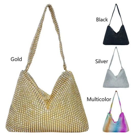 Large-Capacity Glitter Evening Clutch – Women’s Fashion Shoulder & Underarm Handbag for Parties, Weddings & Cocktails