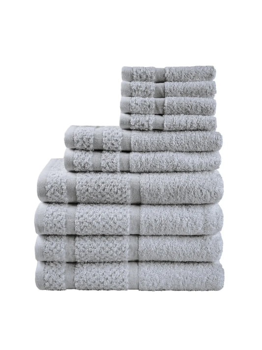 10-Piece Grey Towel Set – Ultra Soft, Durable & Absorbent Bath Towels for Home, Spa & Travel 🛁✨
