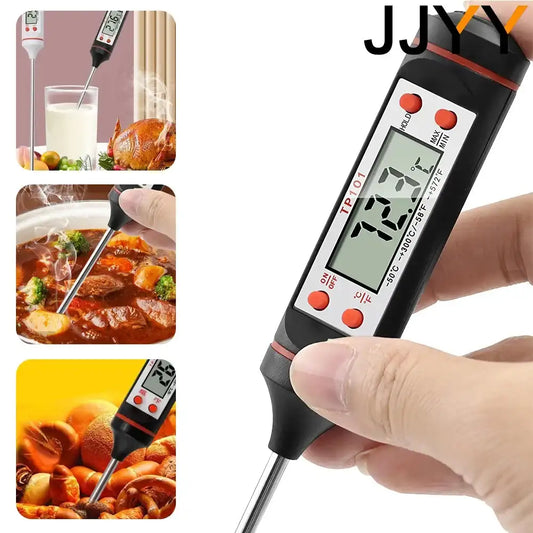JJYY Digital Food & Meat Thermometer – Instant Read Kitchen Probe for Cooking, BBQ, Oil & Liquid Temperature Measuring