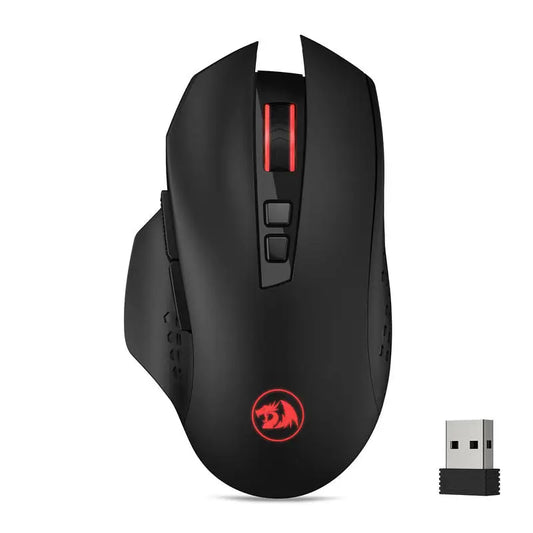 Redragon M656 Gainer Wireless Gaming Mouse – 2.4G Mouse with 4,000 DPI, 5 DPI Levels, 7 Macro Buttons & Red LED Backlight