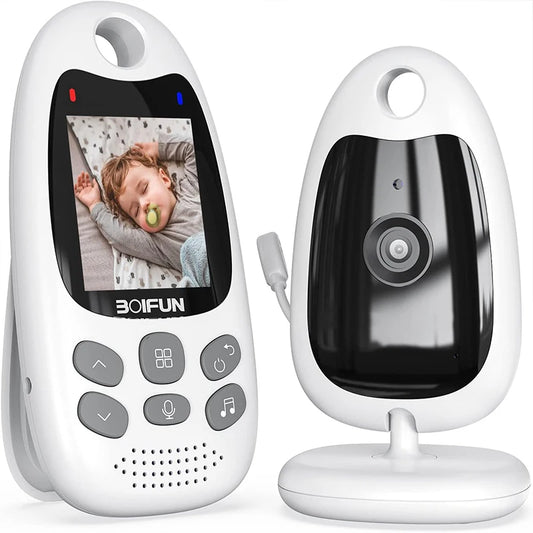 Boifun 480P Baby Monitor Camera – Video Baby Phone with Night Vision, VOX Mode, Two-Way Talk, Temperature Sensor & Rechargeable Battery