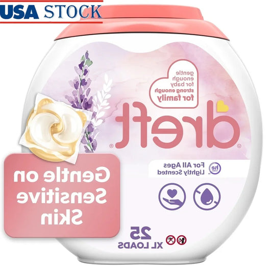 Baby Laundry Detergent Pacs – Hypoallergenic 25-Count XL Pods, Lavender Scent