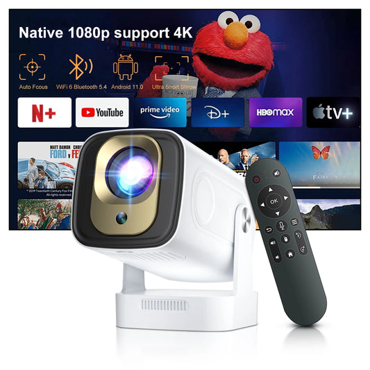 Salange HY260 Pro Mini Projector – Native 1080p, 330 ANSI, Auto-Focus & Keystone, Android 11, Wi-Fi 6, Voice Mouse Remote