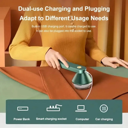 Rechargeable Fabric Shaver – Portable Lint Remover with 3 Speeds, LED Display & 2600 mAh Battery for Sweaters & Furniture