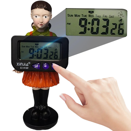 Resin Figure Doll Digital Clock – Cute Desk Clock Ornament for Korean TV Series Fans & Collectible Home Décor