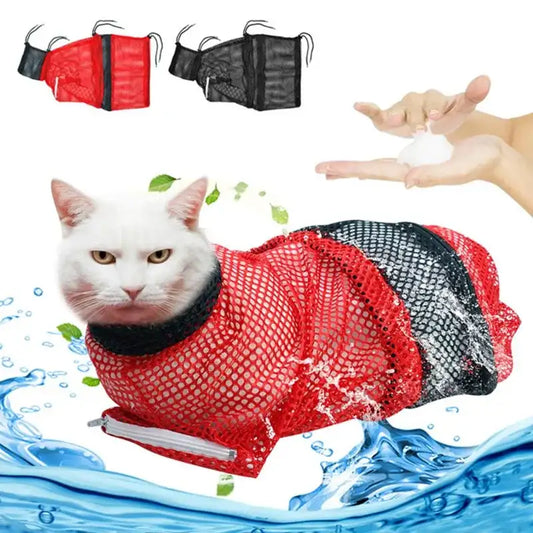 Breathable Adjustable Cat Bathing & Grooming Shower Bag – Anti-Scratch Restraint for Bathing, Nail Trimming & Ear Cleaning 🐱🛁