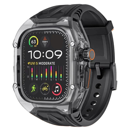 Apple Watch Modification Kit – Transparent Protective TPU Case + Strap for Ultra, Series 9/8/7/6/5/4 (45mm/44mm/49mm)