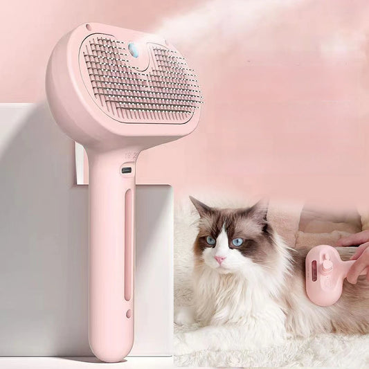 Cat Steam Brush – Pet Hair Removal & Grooming Comb with Spray Function for Cats, Dogs & Small Animals