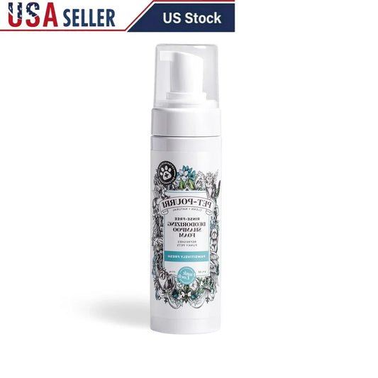 Waterless Pet Shampoo Foam – No-Rinse Deodorizing Cleanser for Dogs & Cats, Paw Cleaner, Fresh Scent, Easy Grooming & Travel