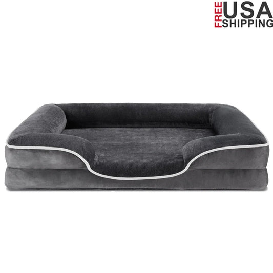 Supportive Orthopedic Dog Bed Memory Foam Waterproof Non-Slip RemovablSupportive Orthopedic Dog Bed – Memory Foam Sofa with Waterproof & Washable Covere Washable Cover Medium Dogs Comfortable Pet Sofa