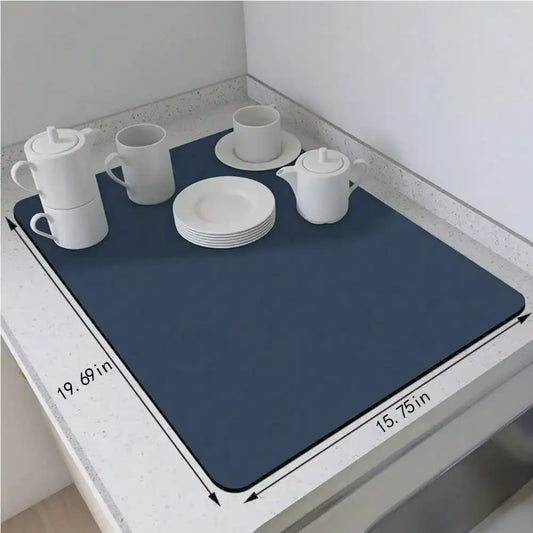 Absorbent Dish Drying Mat for Kitchen Counter – Non-Slip Rubber-Backed Quick-Dry Pad 🧼💧