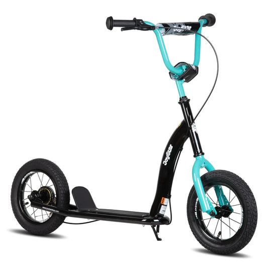 Joystar Kids Kick Scooter – Adjustable Handlebar, 12″ Inflatable Wheels, Rear Drum Brakes