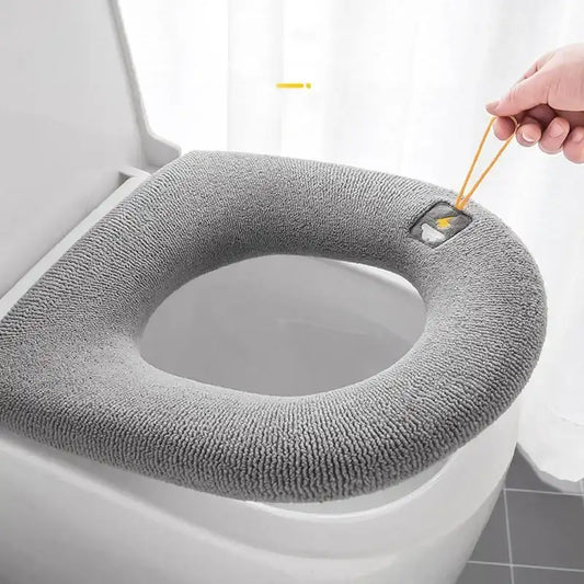 Thickened Fleece-Lined Universal Waterproof Toilet Seat Cover Pad – All-Season Comfort & Hygienic Protection