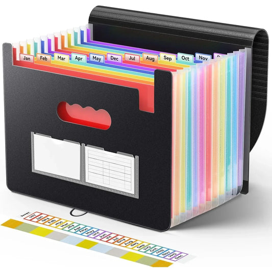 12-Pocket Expandable File Organizer – Portable Monthly Bill, Tax & Receipt Folder 📂