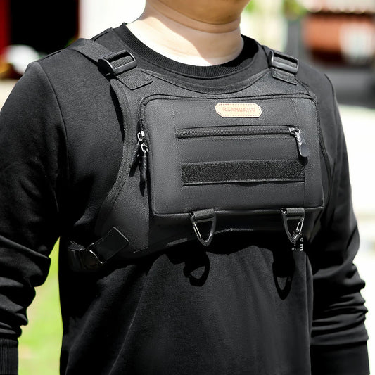 Fashion Sport Backpack with Multi-Pockets – Streetwear Chest Vest Bag with Adjustable Straps for Running & Travel