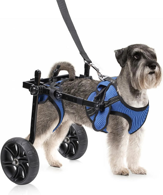 Adjustable Dog Wheelchair for Back Legs – Upgraded All-Terrain Tires, Durable Bearings & Reflective Safety Straps for Mobility Support