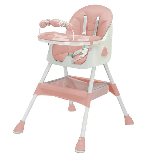 Foldable Baby High Chair 6 Months+ with Large Anti-Slip Pad & Toy Rack – Easy to Clean