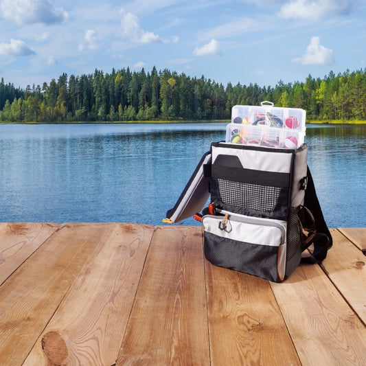 Fishing Backpack with Tackle Trays – Durable Polyester Angling Backpack for Organized Gear Storage