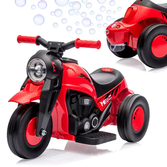 Battery-Powered 6V Kids Ride-On Bubble Motorcycle with LED Headlights & Music – Ages 2-5