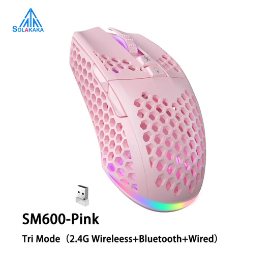 SM600 3-Mode Wireless Gaming Mouse – Ergonomic Rechargeable Mouse with Zero Latency, Macro Software & Adjustable DPI