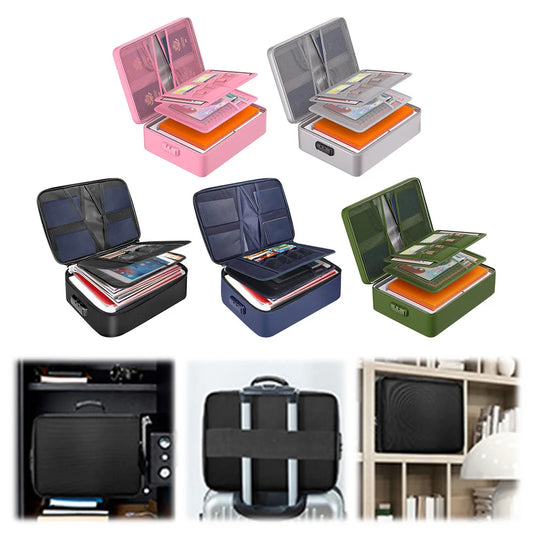 Fireproof Document Organizer – Waterproof Multi-Layer File Storage Box for Important Papers