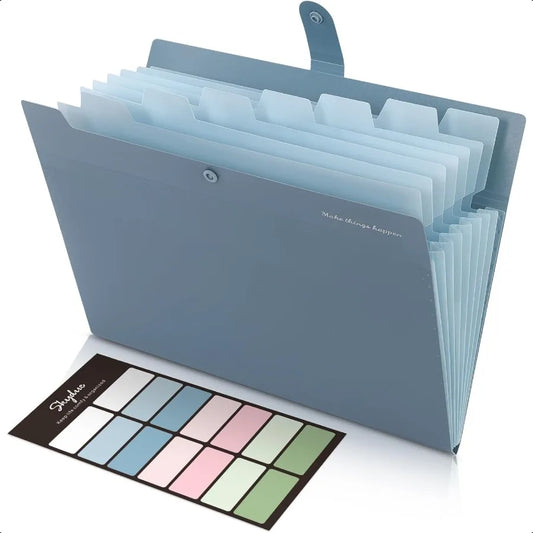 Expanding File Organizer with 8 Pockets – Accordion File Folders with Labels for Bills, Documents & School Supplies