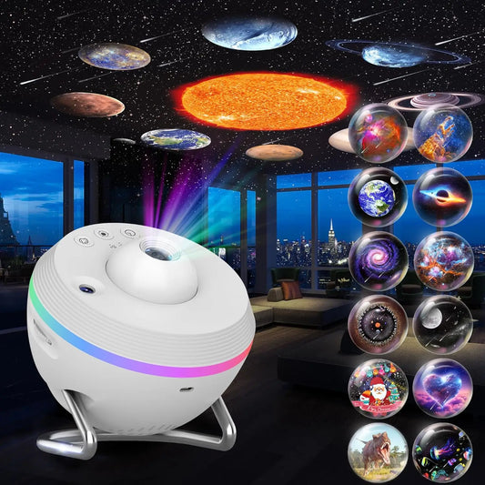 13-in-1 Planetarium Starry Galaxy Projector Night Light – 6 RGB Effects, 360° Rotation, Timer & Speed Control