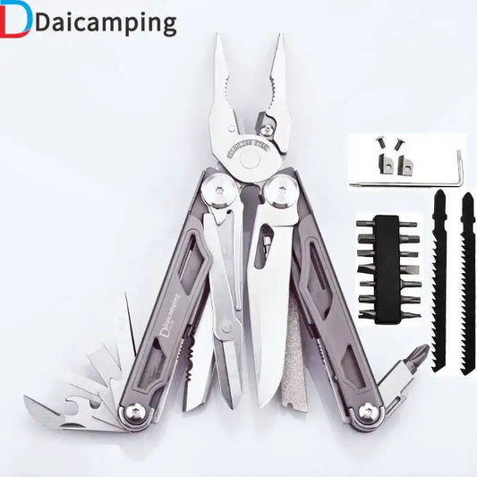 DAICAMPING DL30 Multi-Tool Set – Replaceable Parts, Pliers, Folding Knife & Cutter Survival Multi-Tool