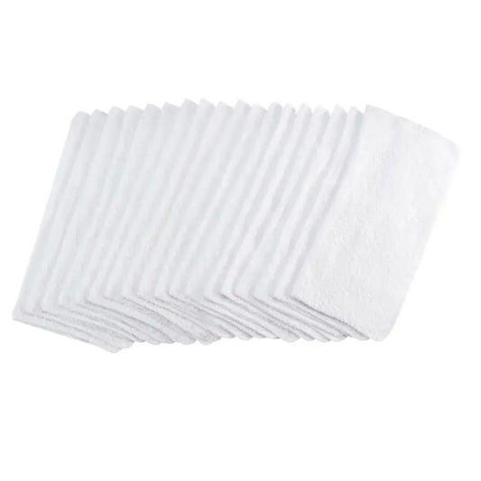 18-Pack Quick-Dry Cotton Washcloth Bundle – Ultra Absorbent White Face & Body Towels