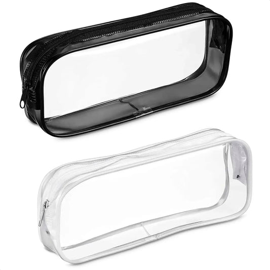 Transparent Large Capacity Pencil Case – Simple Zipper Pen Pouch for School & Office