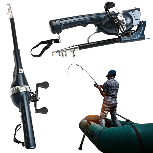 “Portable Folding Telescopic Fishing Rod Set – Stainless Steel Mini Fishing Pole with Reel & Line for Travel”