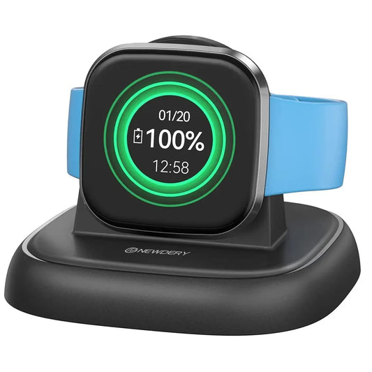 NEWDERY Magnetic Charger Dock for Fitbit Sense 2, Sense, Versa 4 & Versa 3 – Stable Stand with Cable