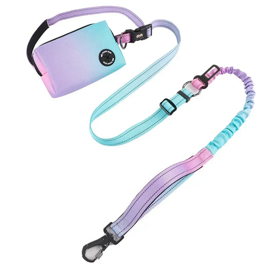 Stretchable Hands-Free Dog Leash with Waist Bag – Shock Absorbing Running Rope for Medium & Large Dogs
