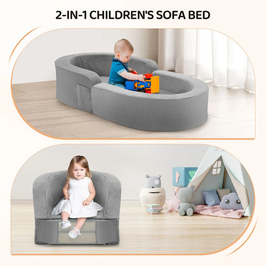 Portable Toddler Sofa Bed 🛏️ – 2-in-1 Foldable Baby Sofa & Play Bed – Comfort & Safety for Kids
