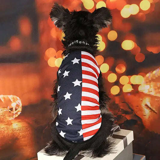 American Flag Patriotic Dog Bandana & Bow Tie Set – Adjustable Pet Neckerchief for Dogs & Cats