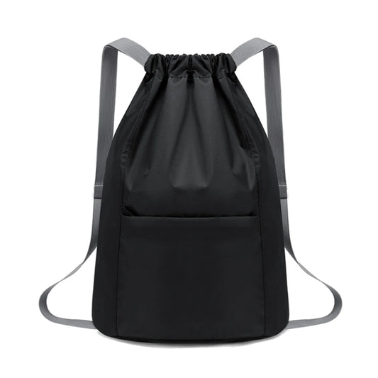 Waterproof Drawstring Backpack – Large Capacity Sports Gym Bag with Zipper for Swimming, Yoga & Fitness