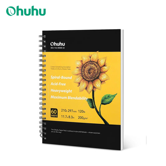 Ohuhu Spiral Bound Marker Pad – Art Sketchbook for Alcohol Markers & Watercolor, Thick Drawing Paper Notebook (Gift for School & Artists)