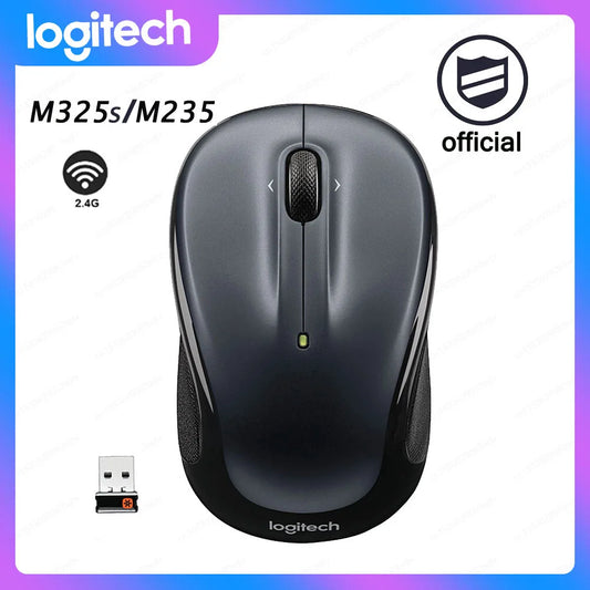 Logitech M325s/M235 Wireless Mouse – 2.4G USB Mouse with 3 Buttons, 1000 DPI Optical Sensor & Contour Shape with Rubber Grip
