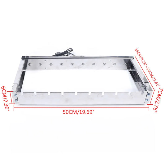 “110V Portable Electric BBQ Grill – Stainless Steel Rolling Barbecue with Automatic Shelf for Outdoor Picnic & Camping”