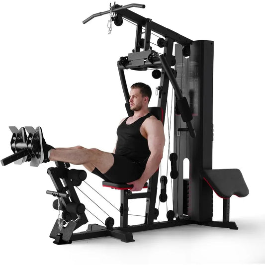 Mikolo Home Gym Workout Station – Compact All-in-One Strength Machine with 150 lb Weight Stack 🏋️