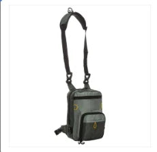 Compact fly fishing chest bag – lightweight soft-surface gear bag with multiple compartments for tackle & outdoor storage