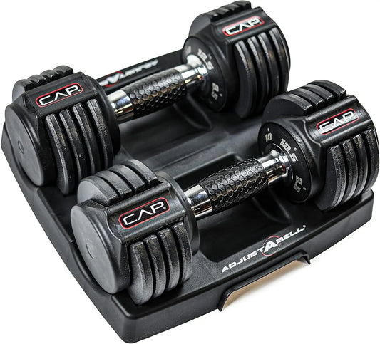 Adjustable Round Dumbbell Weights – 12.5LB / 25LB / 55LB Pairs & Single Options for Smart Home and Gym Training